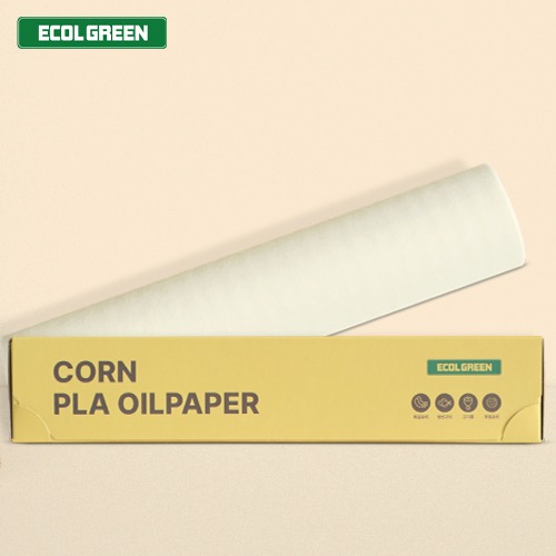 옥수수콘 PLA 한지 기름종이 25cm x 10m NO미세플라스틱 100%식물유래ecolgreen