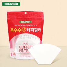 펄프냄새가 나지않는 옥수수콘 커피필터 사다리꼴 2~4인 50매 EG02 칼리타드리퍼 호환 여과지ecolgreen